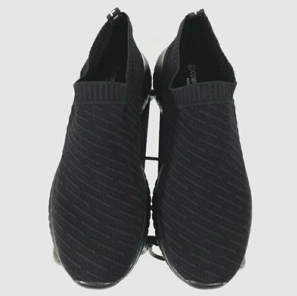 Tiosebon Black Comfort Stretch Knit Slip On Shoes Womens 12 NEW